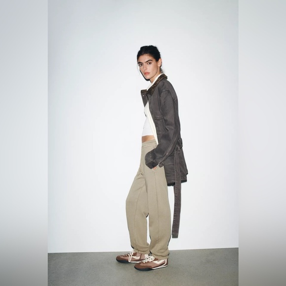 New Zara Stone Sweatpants Pants Joggers  Size Small - Picture 2 of 10